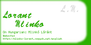 lorant mlinko business card