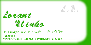 lorant mlinko business card